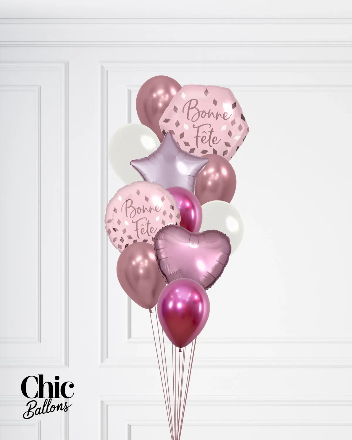 Banderole Bonne Fête -Blanc Rose Gold main image 0