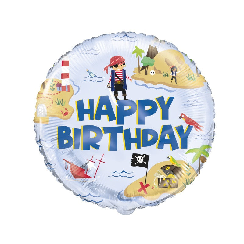 Ahoy Pirate Round Foil Balloon 18   Package"
