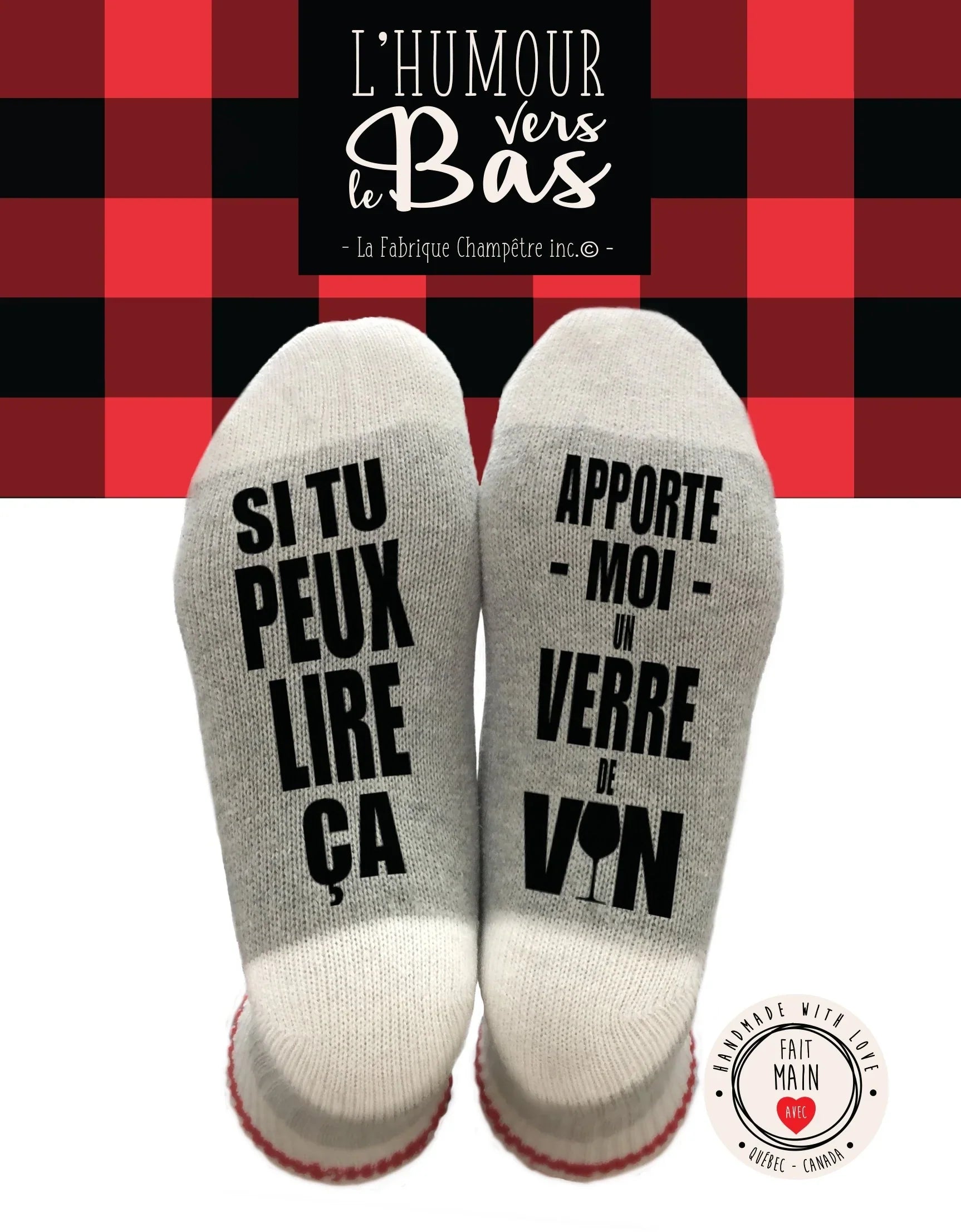 Bas de laine "Apporte-moi un verre de vin"