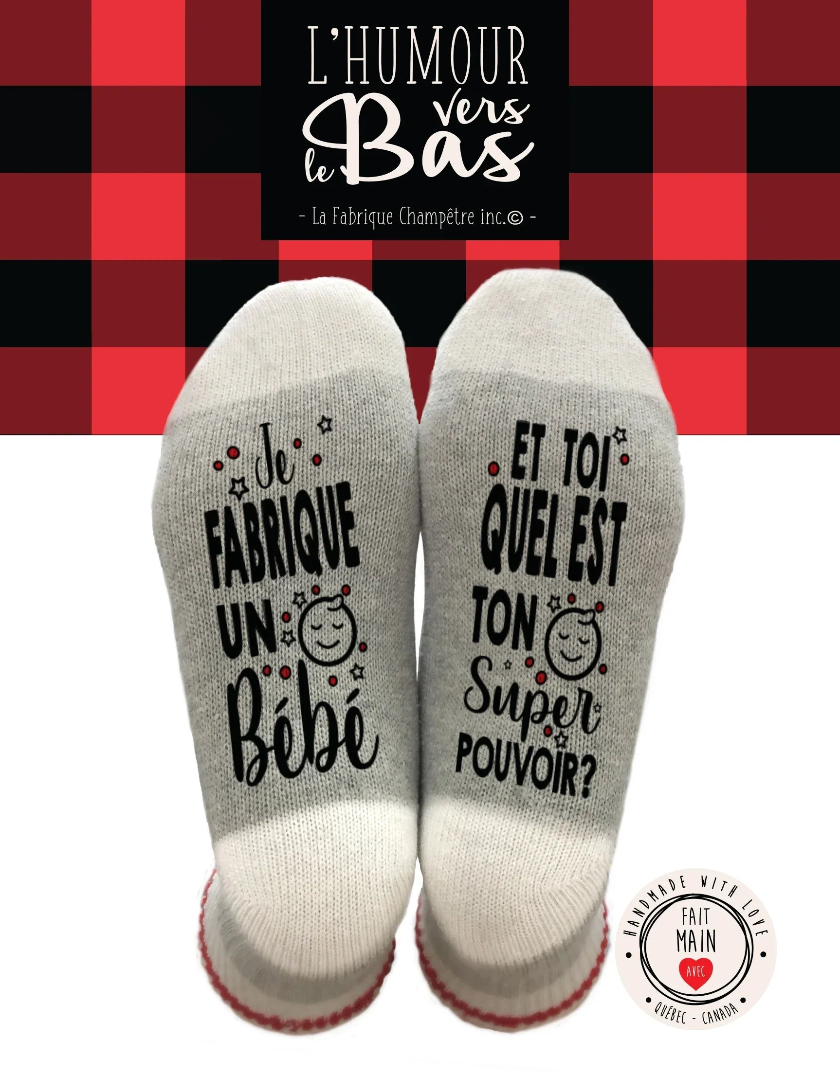 Bas de laine "Super pouvoir - Je fabrique un bébé"