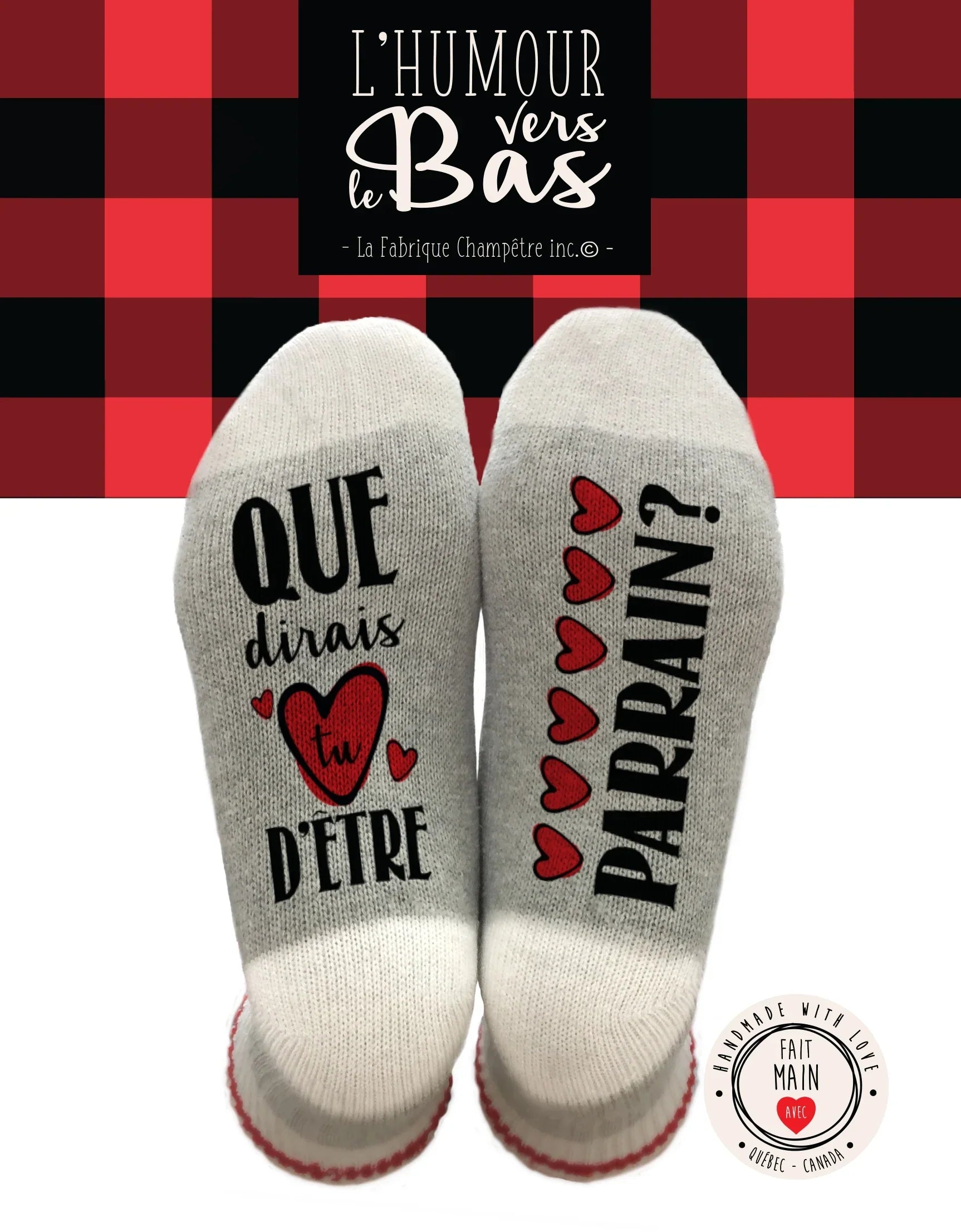 Bas de laine "Que dirais-tu d'être parrain?"