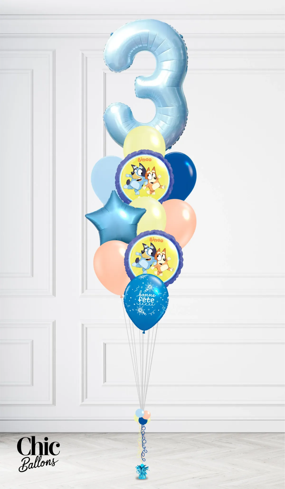 Bouquet de ballons - Bluey avec chiffre