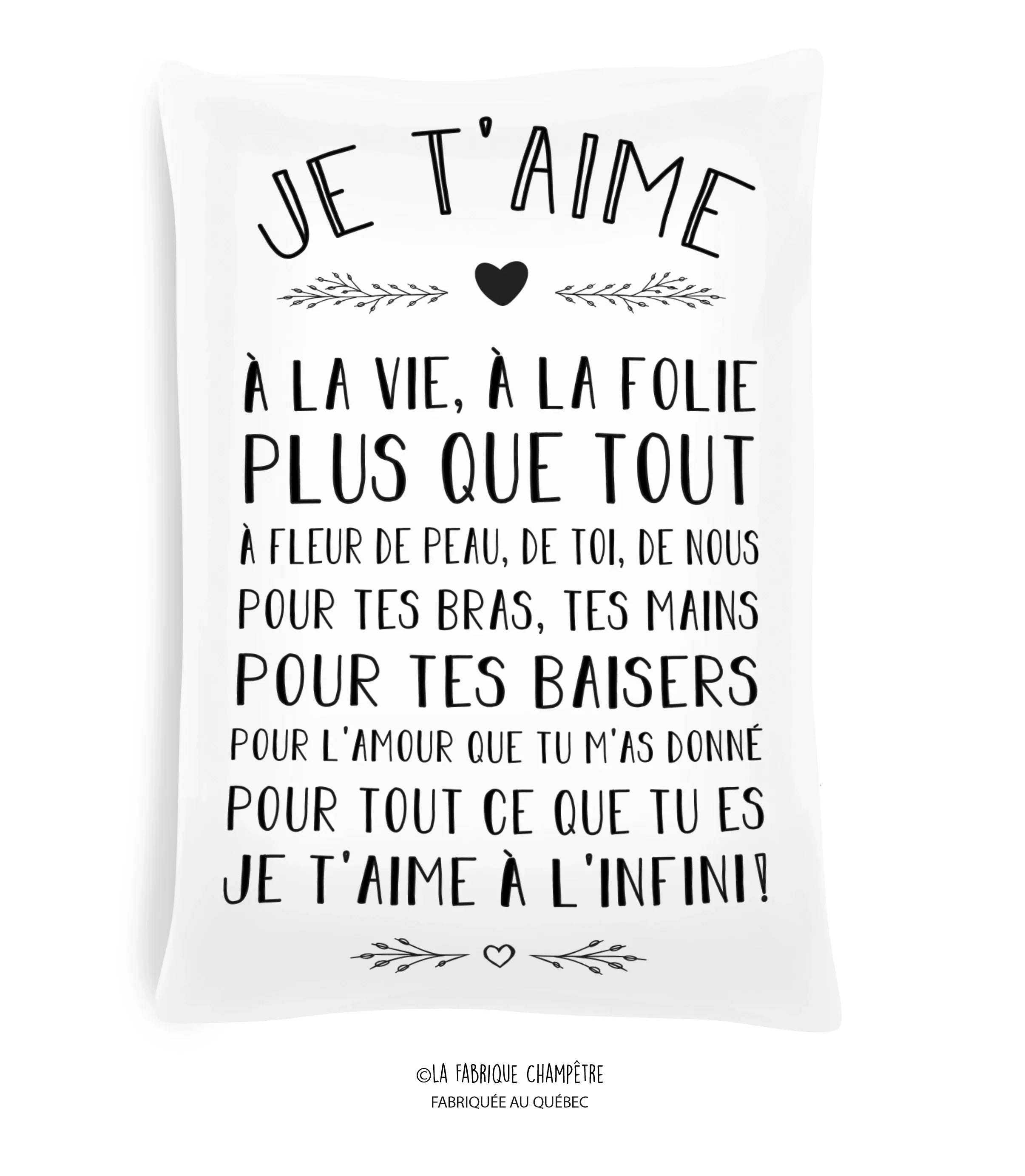 Coussin - “Je t'aime“