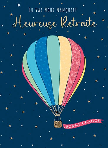 Grande carte de souhaits - Tu vas nous manquer Heureuse Retraite