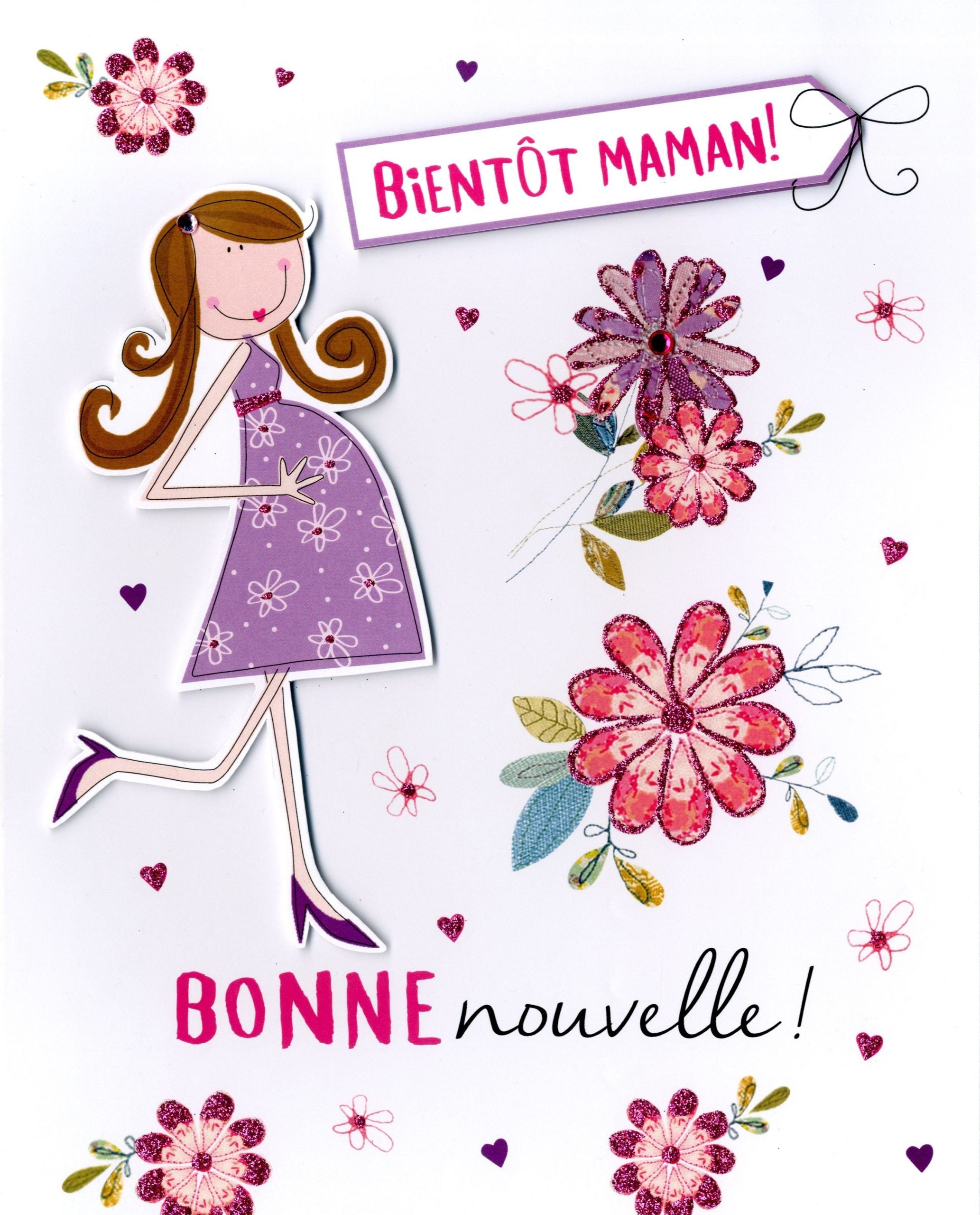 Bientôt maman! Bonne nouvelle! - Grande carte de souhaits - Incognito