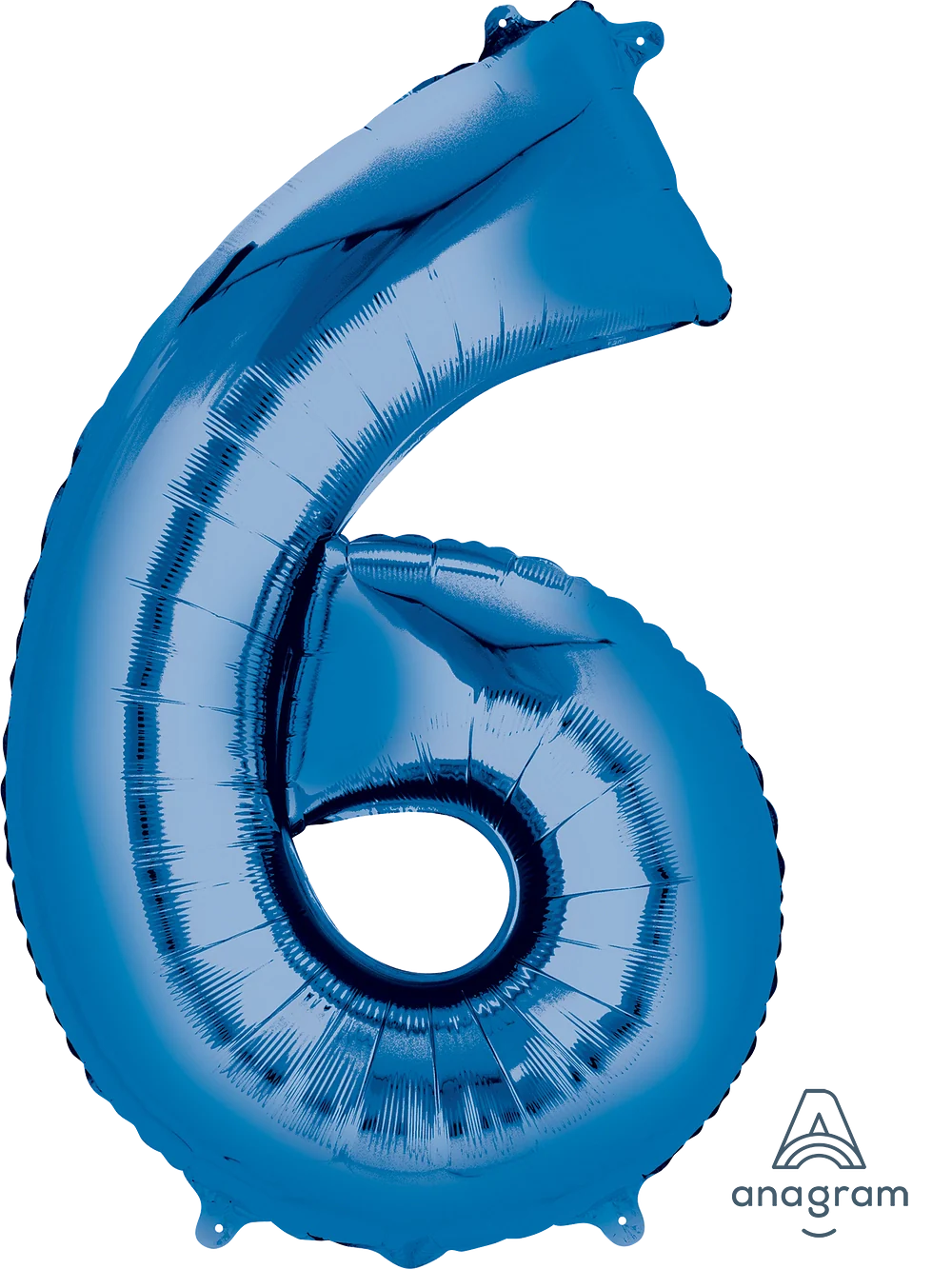 Ballon en aluminium (34") - Chiffre 6 - Bleu