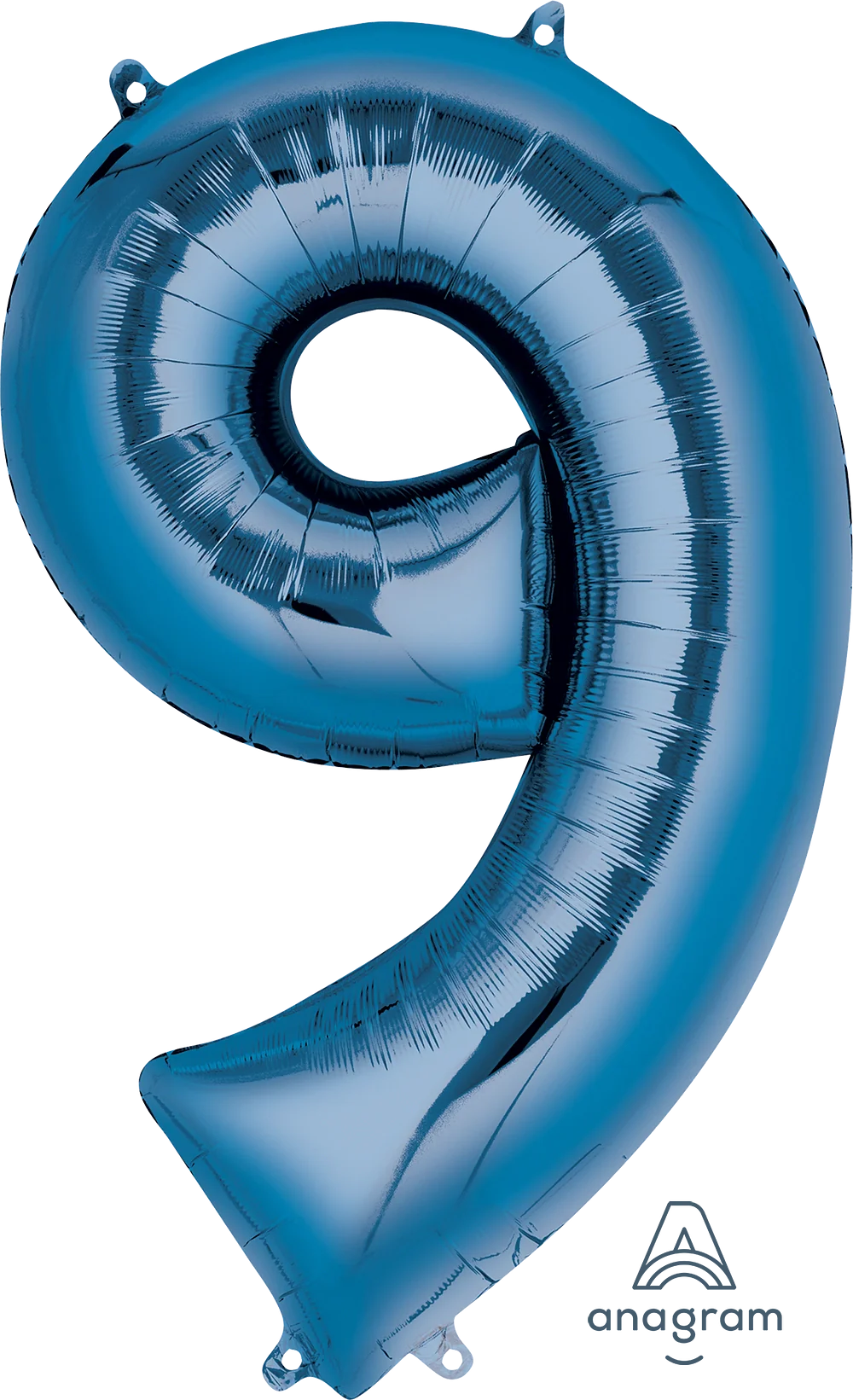 Ballon en aluminium (34") - Chiffre 9 - Bleu