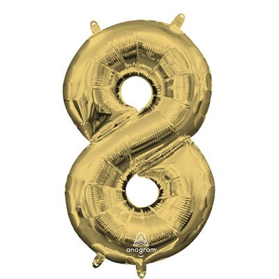Chiffre en aluminium - Or blanc - 14 pouces - 8