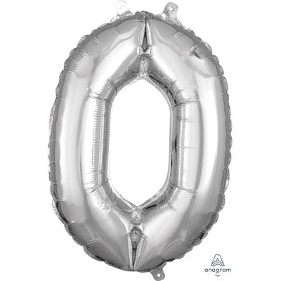 Chiffre en aluminium - Argent - 14 pouces - 0