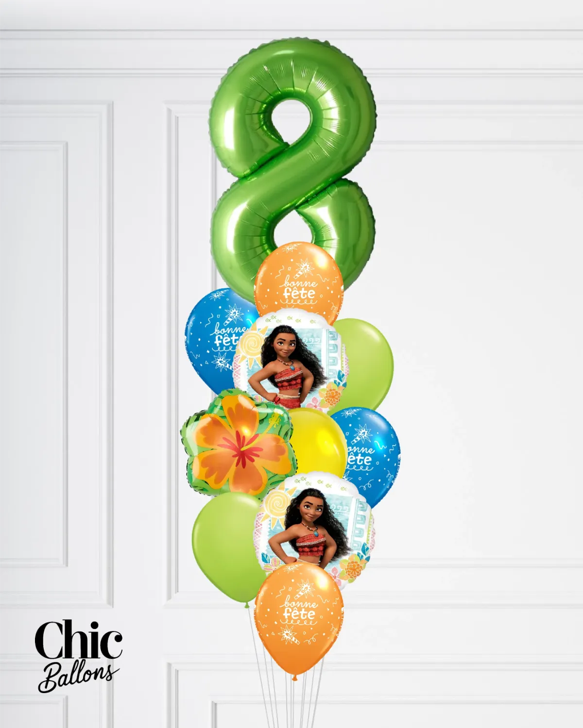 Bouquet de ballons - Moana avec chiffre