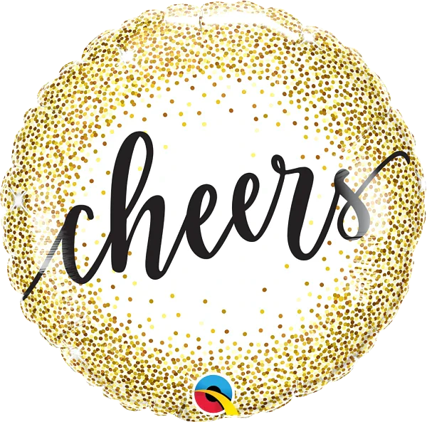 Cheers gold glitter dots - 18"