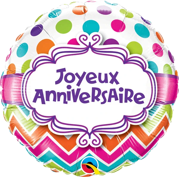 Joyeux anniversaire chevron - 18"