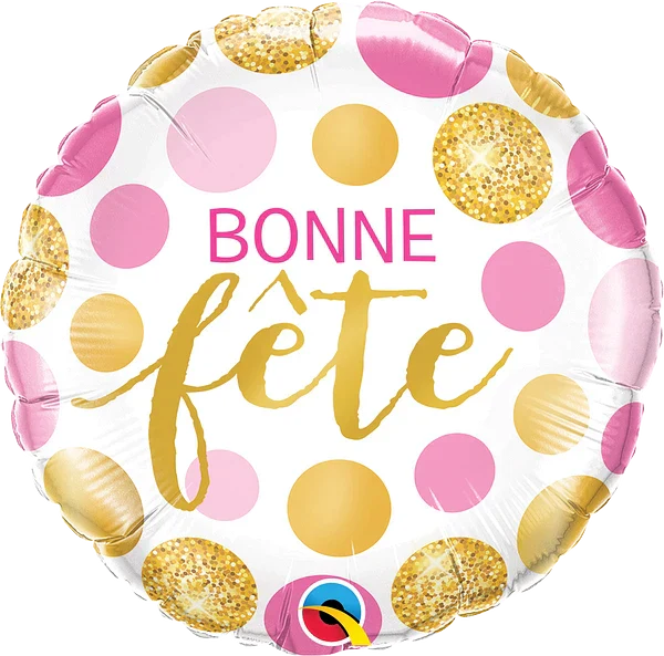 Bonne fête confetti et pois - 18"