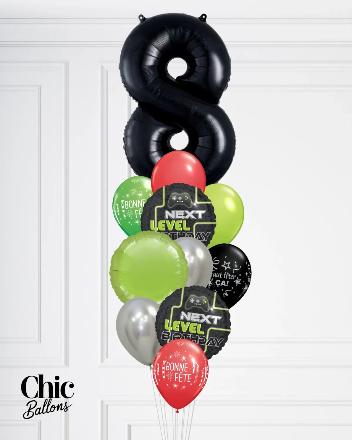 Bouquet de ballons - Gamer avec chiffre