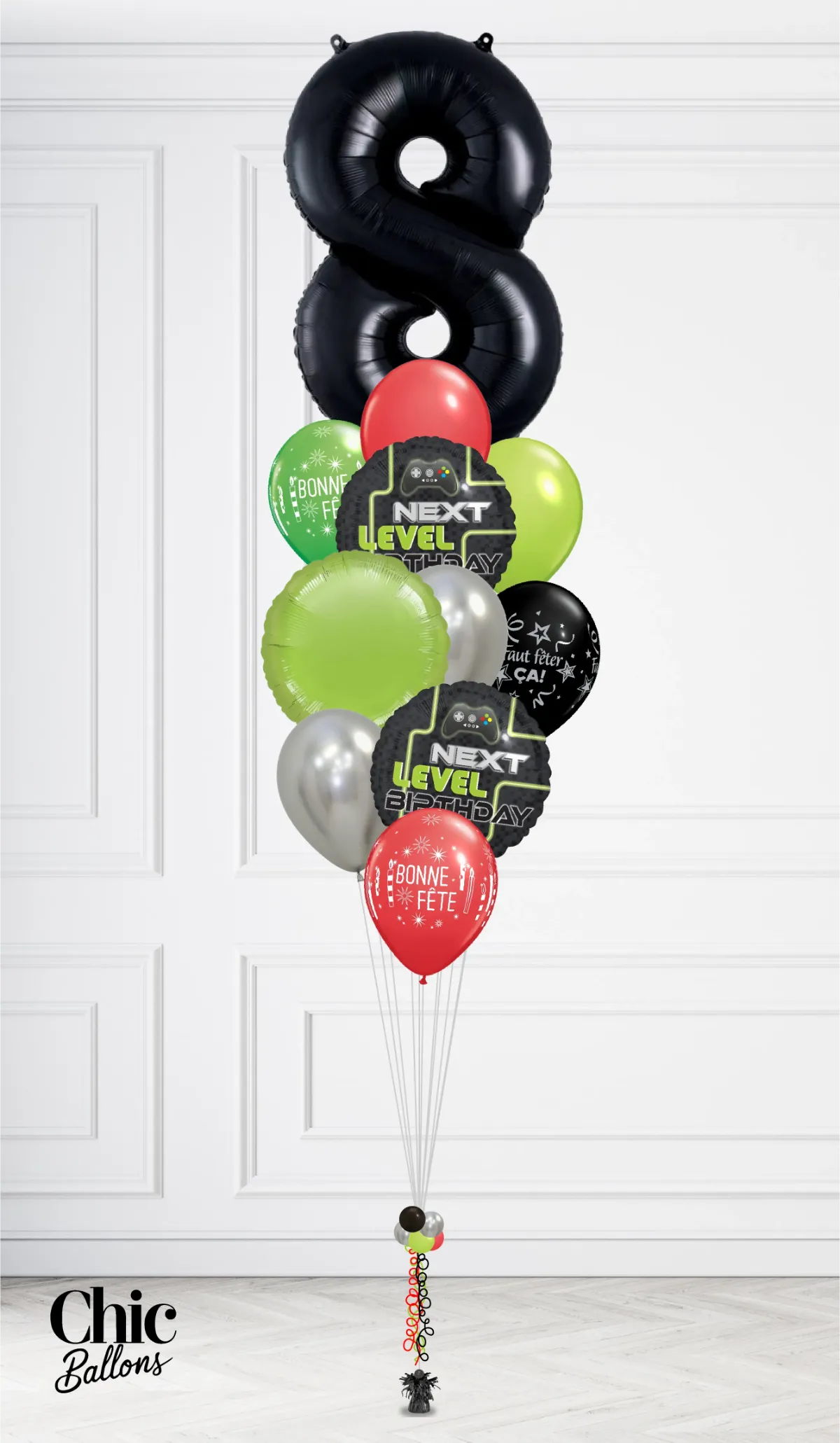 Bouquet de ballons - Gamer avec chiffre