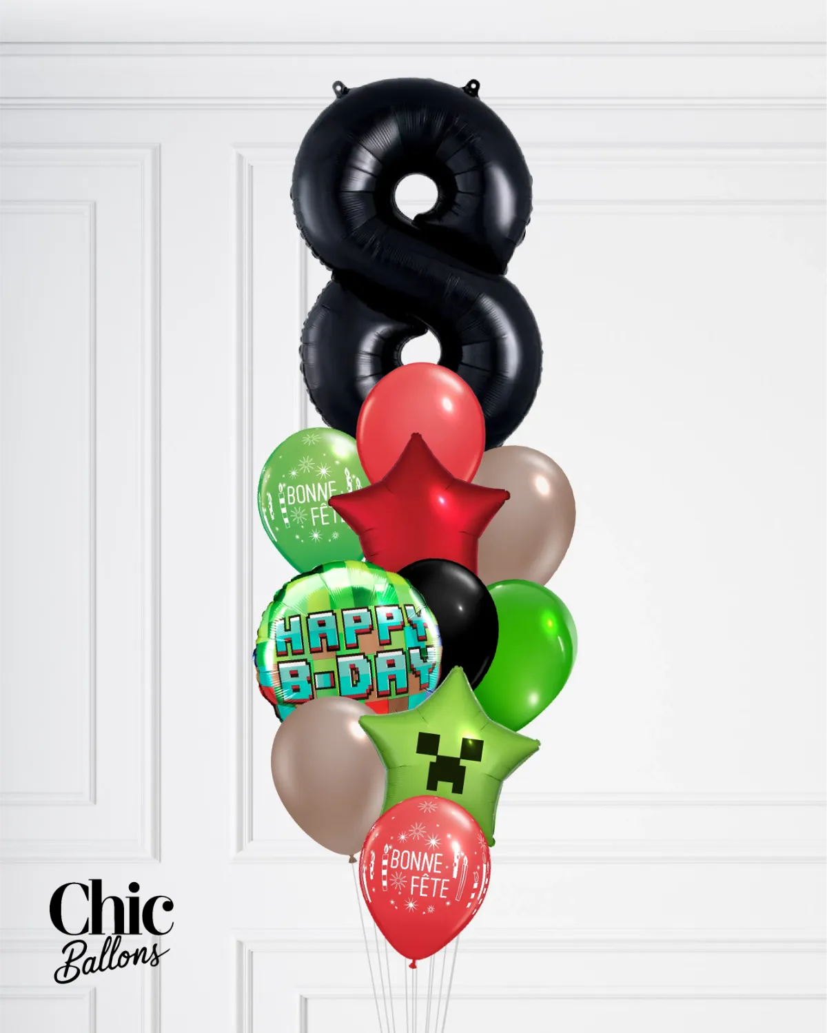 Bouquet de ballons - Minecraft avec chiffre