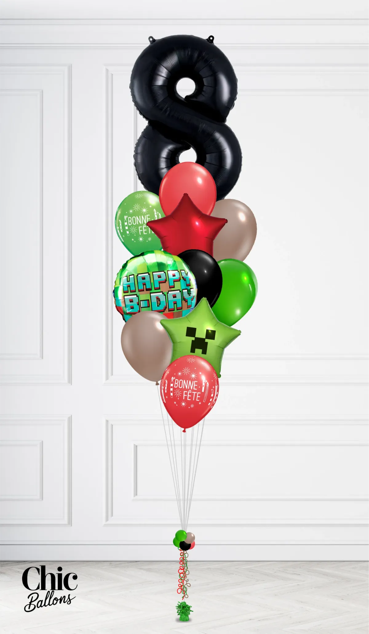 Bouquet de ballons - Minecraft avec chiffre