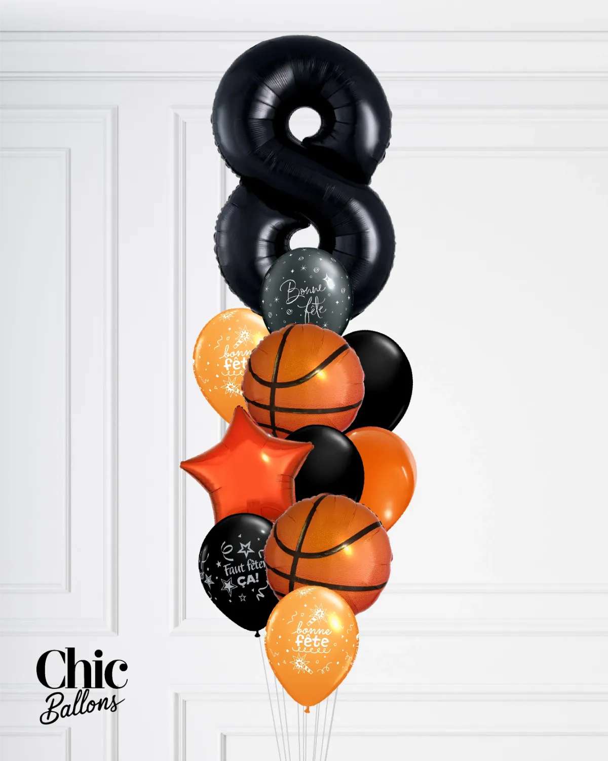 Bouquet de ballons - Basketball avec chiffre