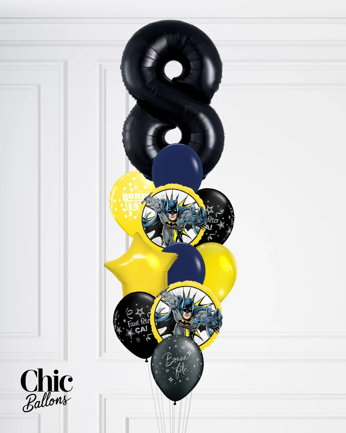 Bouquet de ballons - Batman avec chiffre