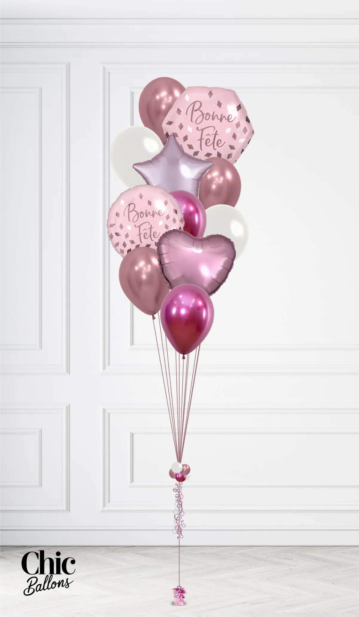 Bouquet de ballons - Bonne fête - Rose gold