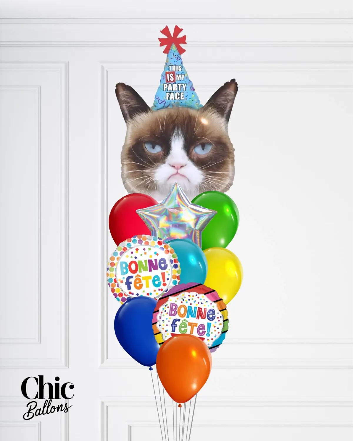 Bouquet de ballons - Mon visage de chat