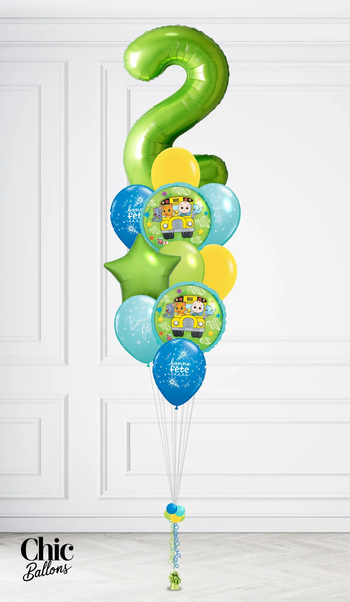 Bouquet de ballons - Cocomelon avec chiffre