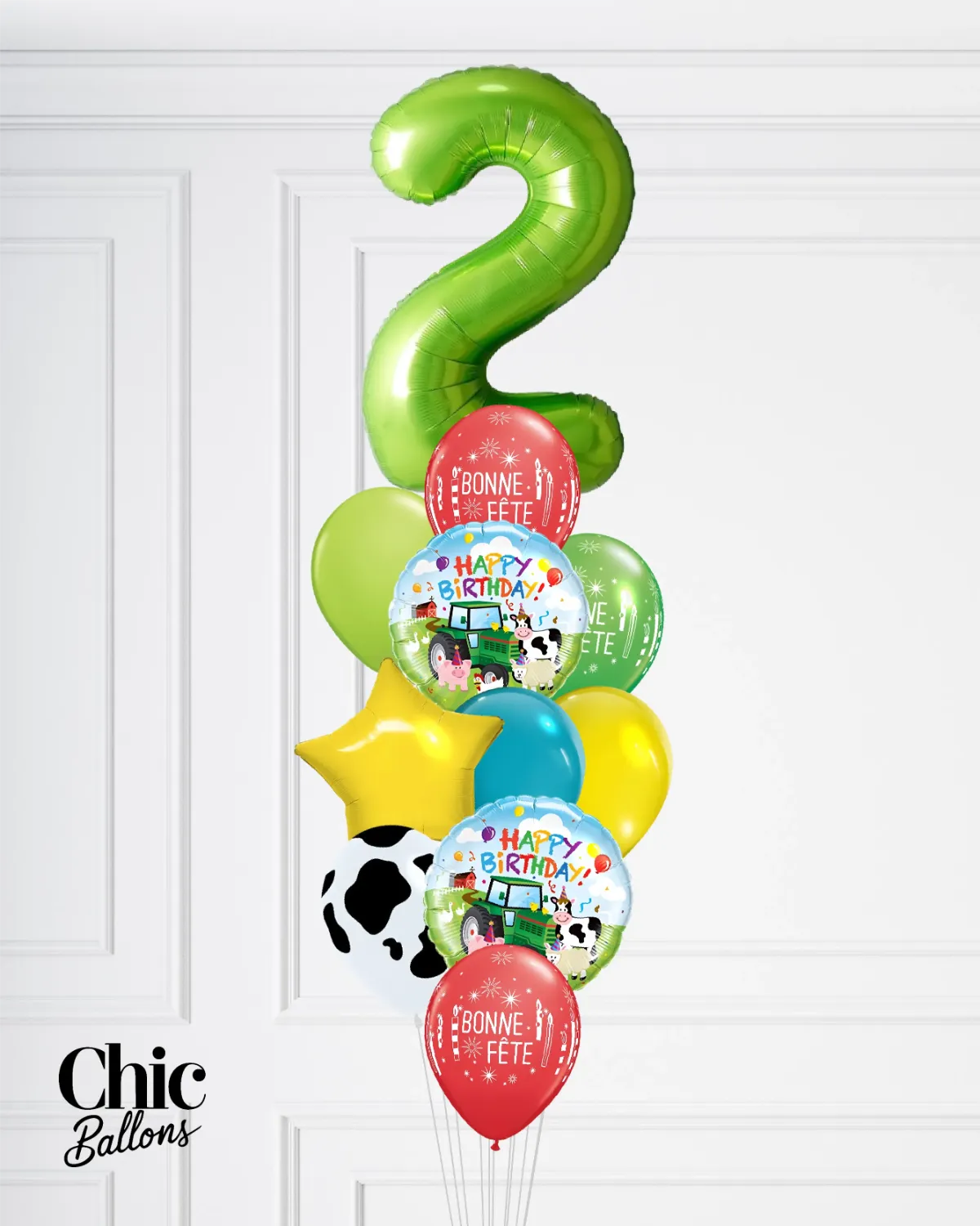 Bouquet de ballons - Ferme avec chiffre