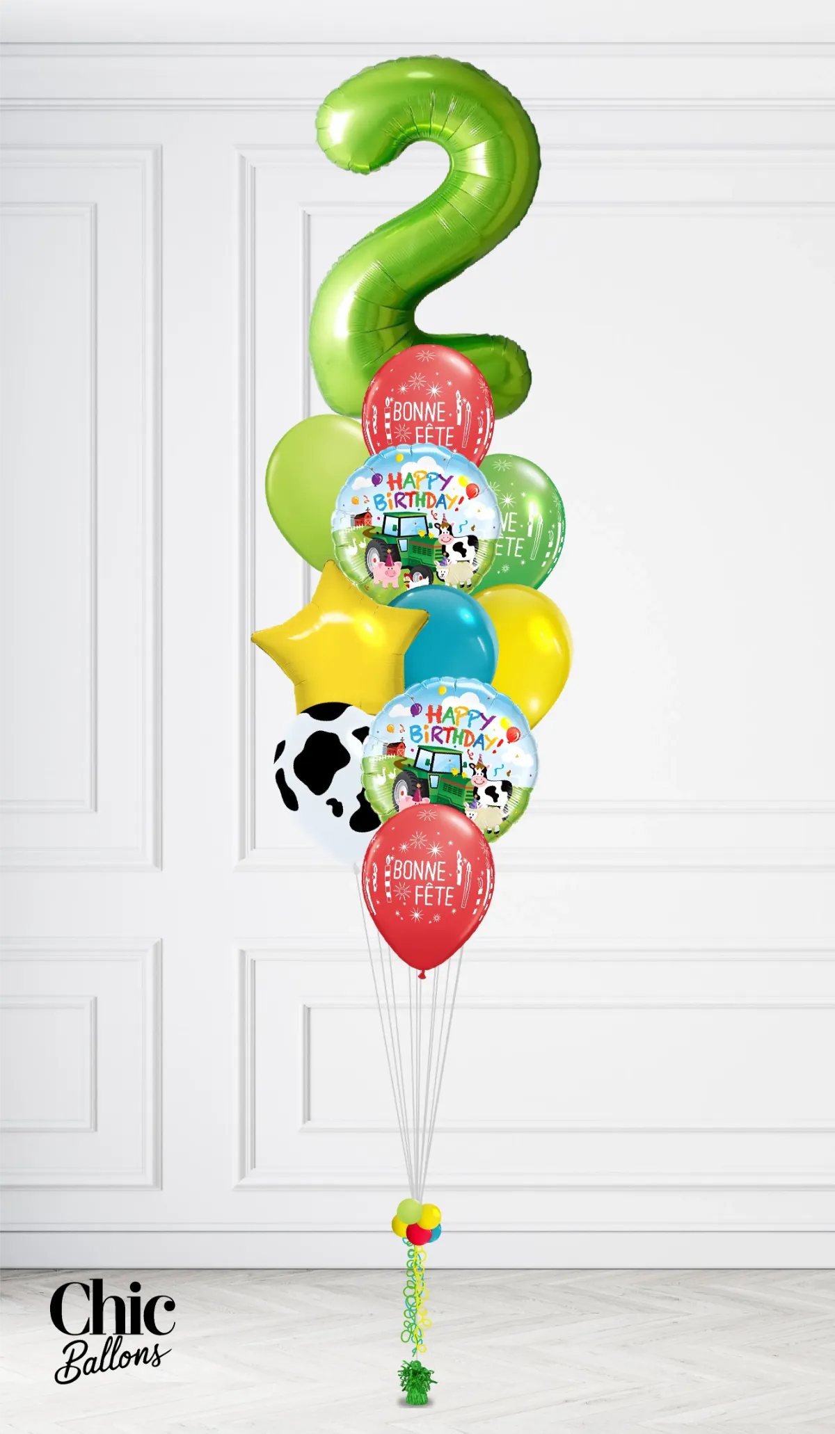 Bouquet de ballons - Ferme avec chiffre