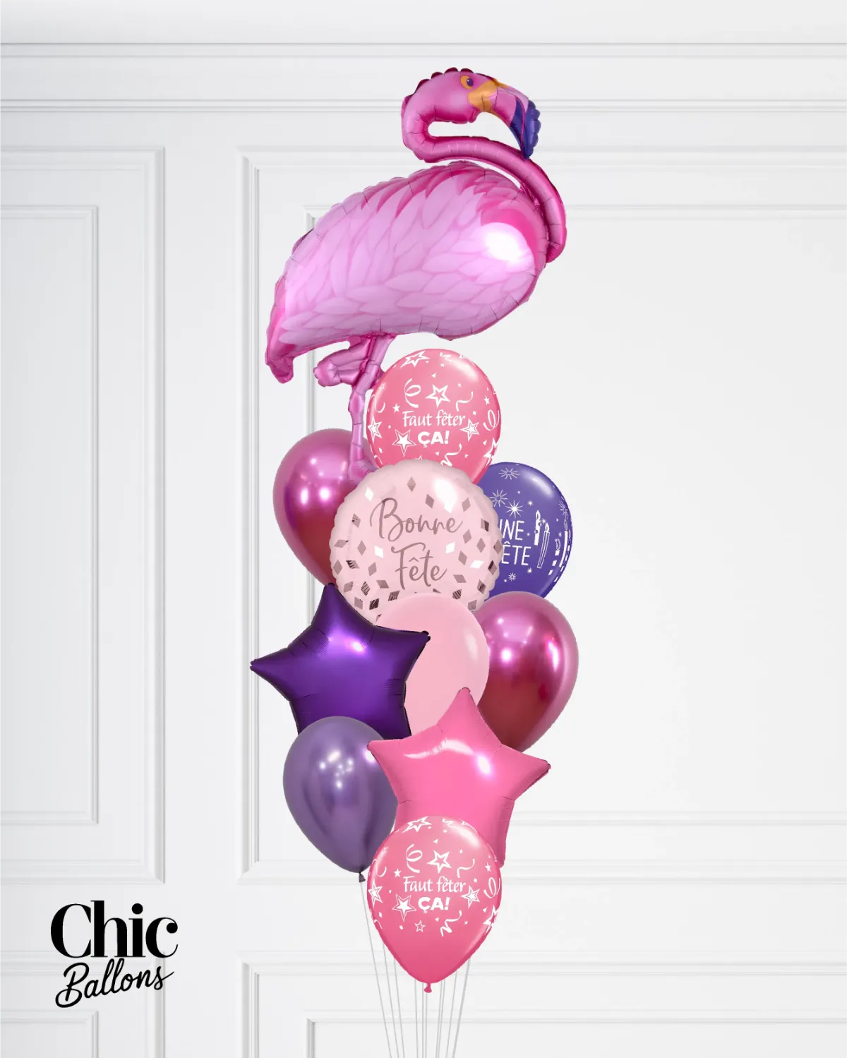 Bouquet de ballons - Flamant rose