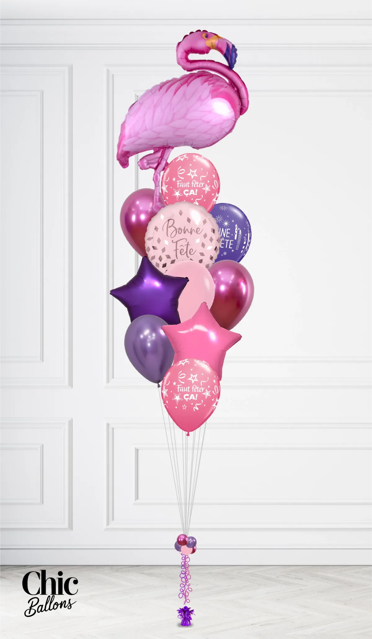 Bouquet de ballons - Flamant rose