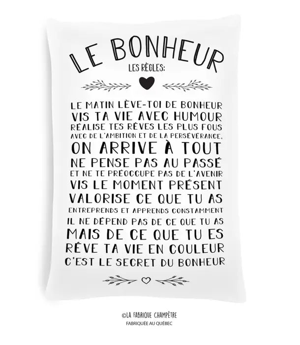 Coussin - “Le bonheur“