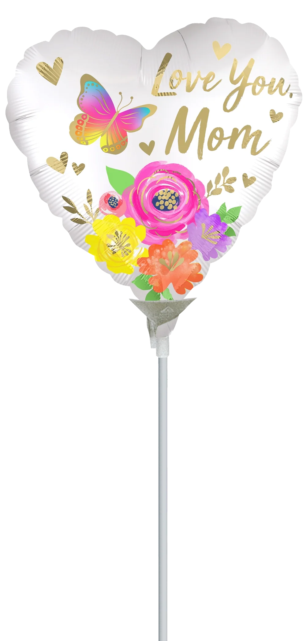 Coeur (Love you Mom) sur bâton - 9"