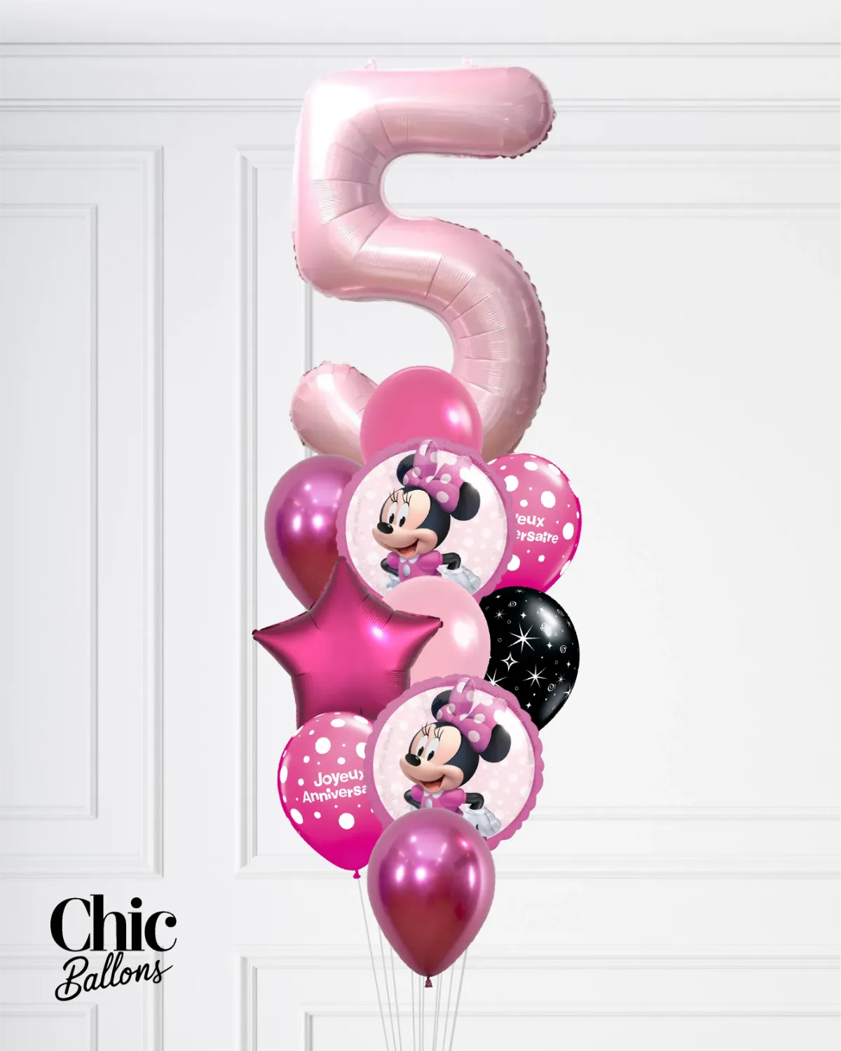 Bouquet de ballons - Minnie mouse avec chiffre