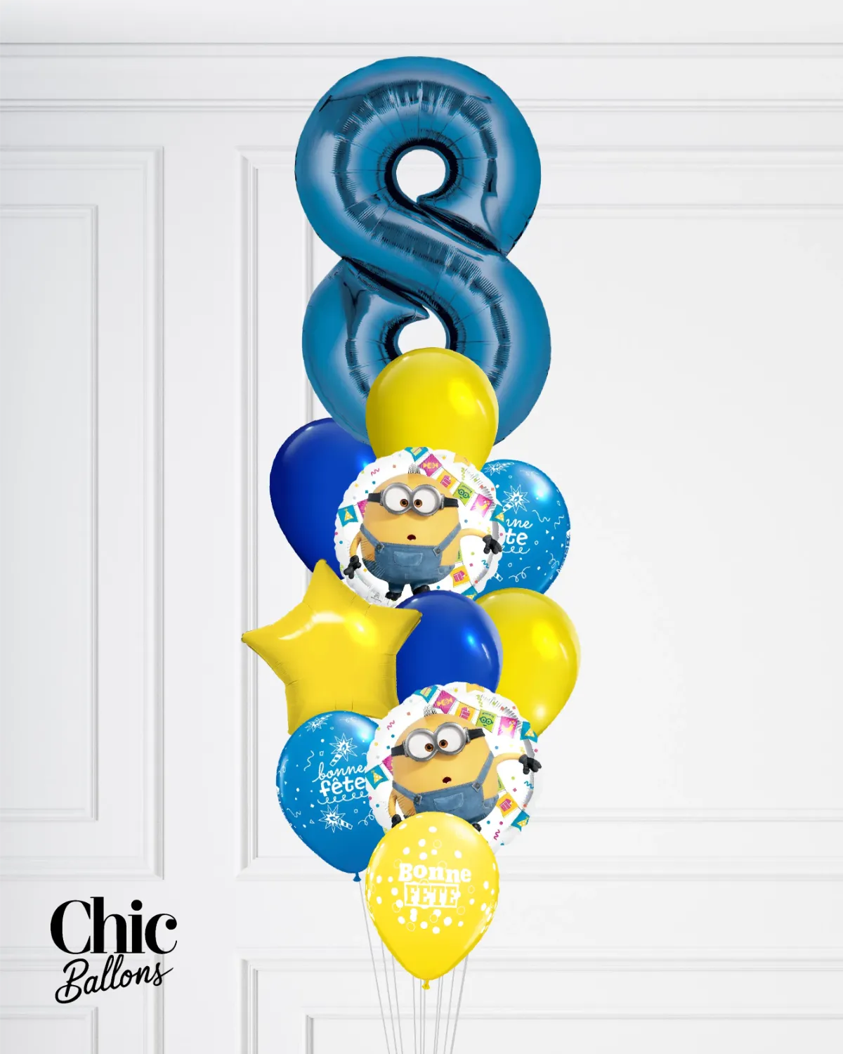 Bouquet de ballons - Minion avec chiffre