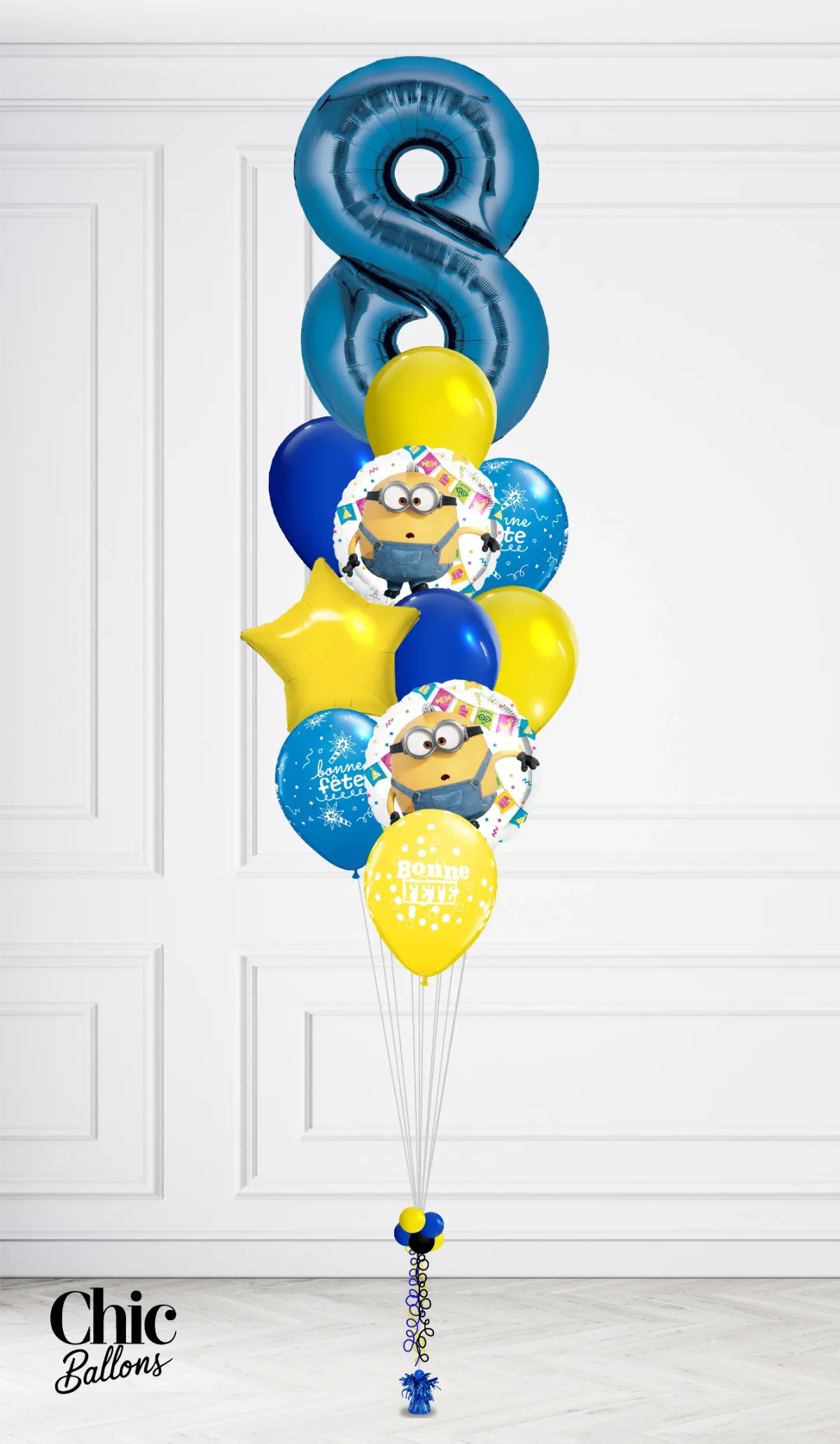 Bouquet de ballons - Minion avec chiffre