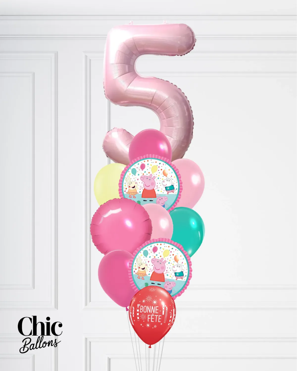 Bouquet de ballons - Peppa pig avec chiffre