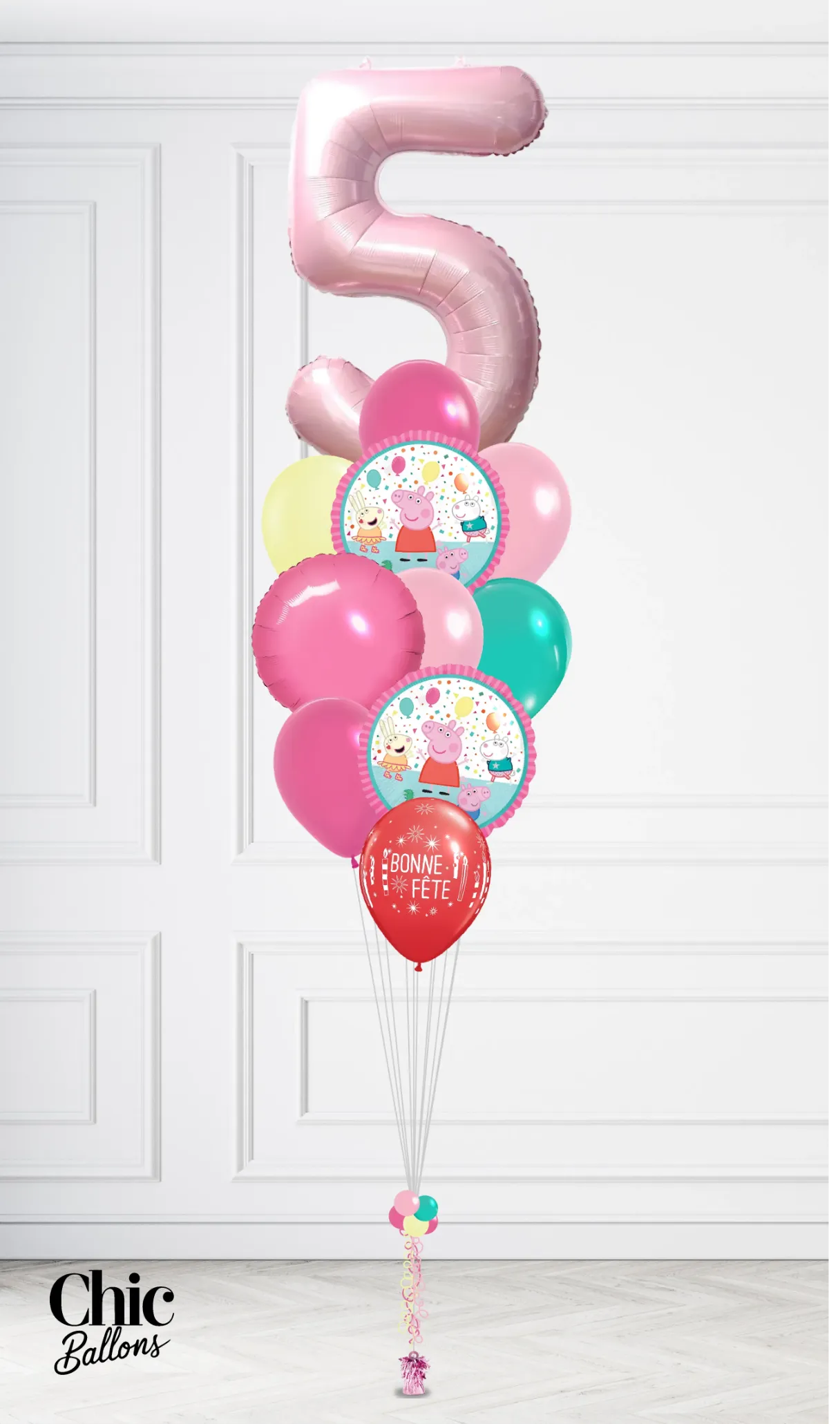 Bouquet de ballons - Peppa pig avec chiffre