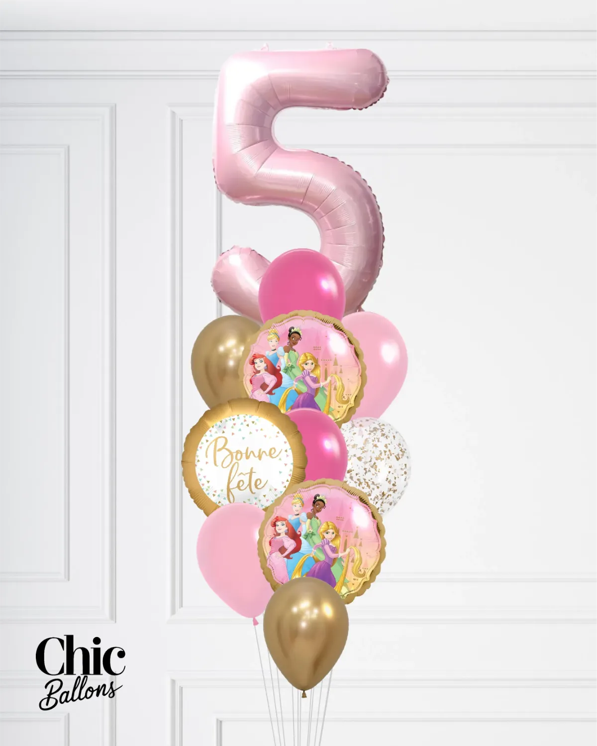 Bouquet de ballons - Princesse avec chiffre