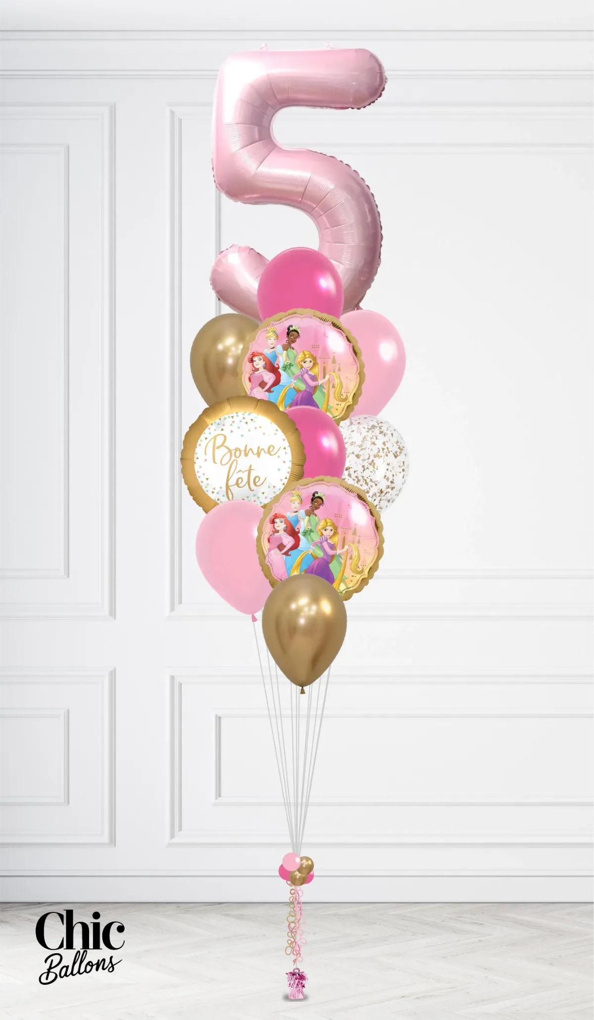 Bouquet de ballons - Princesse avec chiffre