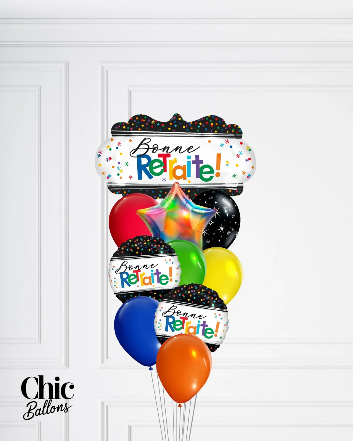 Bouquet de ballons -  Retraite coloré