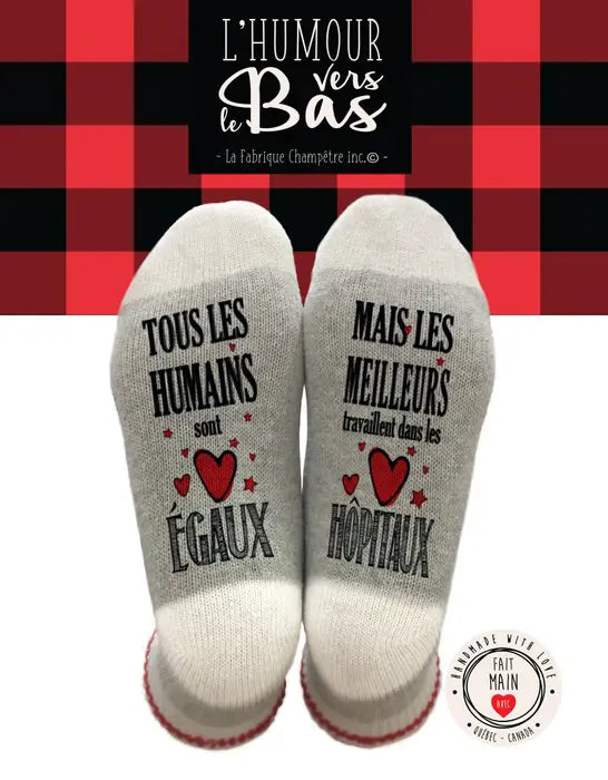 Bas de laine "Tous les humains sont égaux - hôpital"
