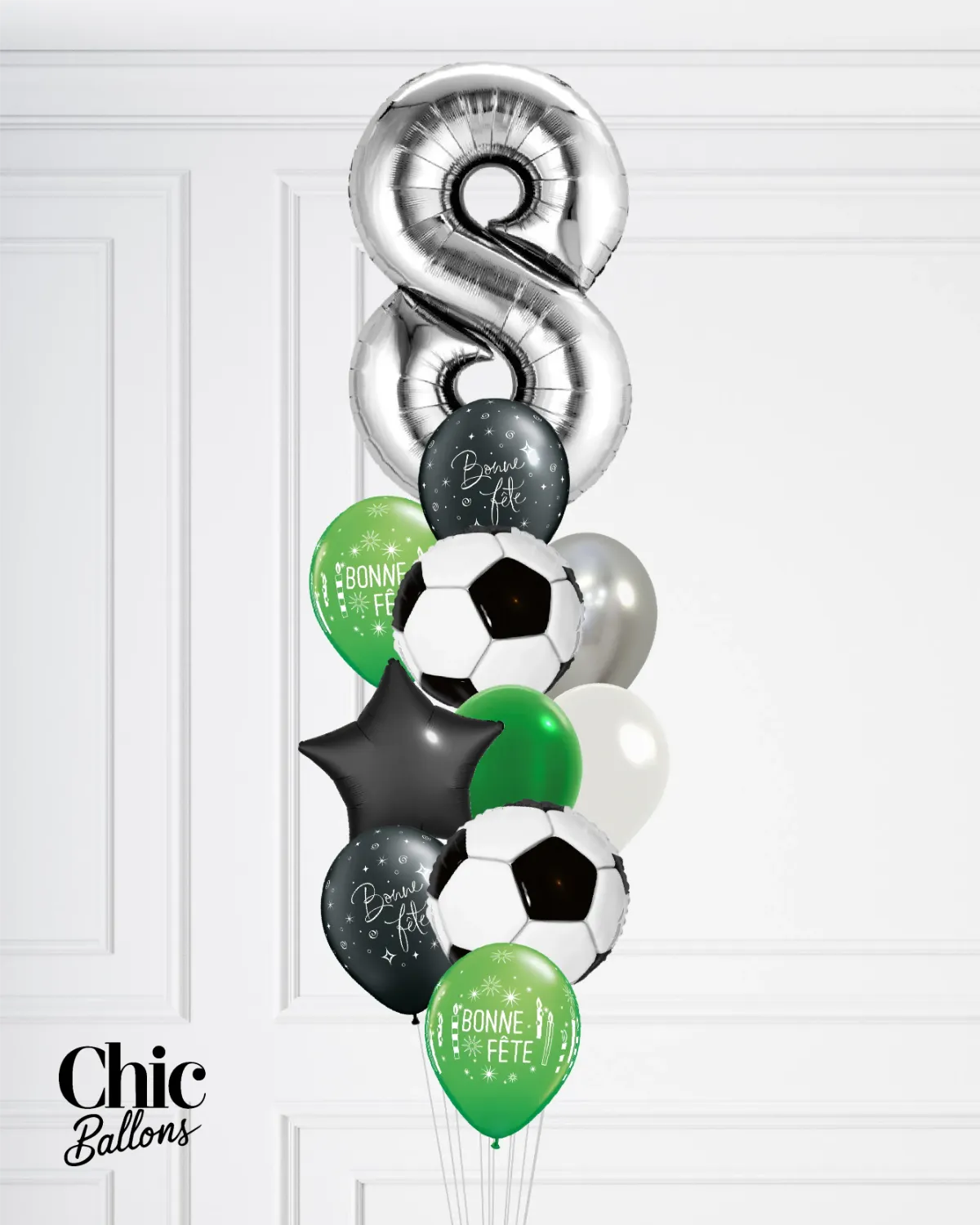 Bouquet de ballons - Soccer avec chiffre