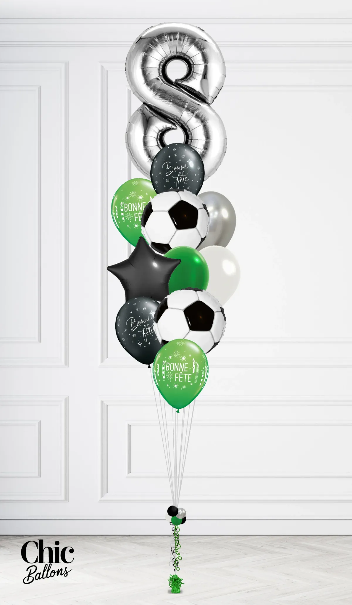 Bouquet de ballons - Soccer avec chiffre