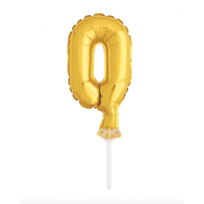 Ballon en aluminium pour gâteau (5") - Chiffre 0 - Or -  - Boo'tik d'Halloween