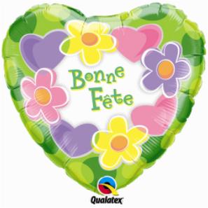 Bonne fête coeurs et fleurs - 18"